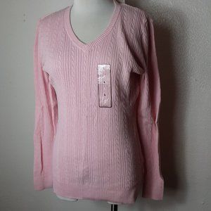 NWT Basic Editions Cable Knit Sweater Size L